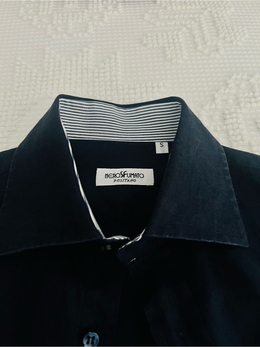 Herosfumato Positano Navy Button-Up Shirt
